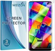 MEZON [3 Pack] Premium Hydrogel Screen Protector for Samsung Galaxy S10 5G – Full Coverage Ultra Clear Edge-to-Edge Film – Case Friendly, Shock Absorption (Galaxy S10 5G, Hydrogel)
