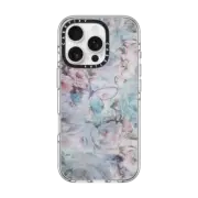 iPhone 16 Pro Clear Case MagSafe Compatible Shabby vintage pastel pink teal floral butterfly