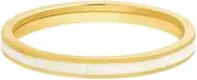 [JewelryWeb] 14k Yellow Gold White Enamel Band Ring-Band Style-Ring for Women and Men