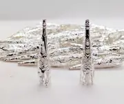 Lot of 45 Metal Silver Color Bead Caps Tall Shards Ornate Design For 5 mm Beads
