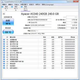 宇瞻 Apacer PANTHER 黑豹 AS340 240GB TLC 240G SSD 固態硬碟