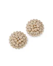 Bloomingdale's Diamond Pave Flower Stud Earrings in 14K Yellow Gold, 3.00 tcw