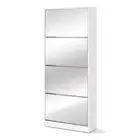 Artiss Shoe Rack Storage Cabinet Organiser Mirror Cupboard Shelf 60 Pairs White