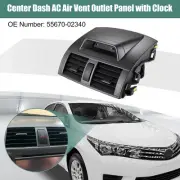 Center Dash A/C Air Vent Outlet Panel with Clock for Toyota Corolla 09-13 Gray