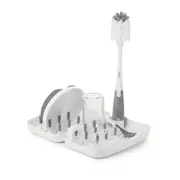 OXO TOT On-The-Go Drying Rack & Bottle Brush Gray