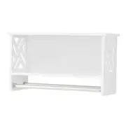 Alaterre Over Toilet Open Storage Shelf 27" W + Bath Shelf 25" W W/2-Towel Rods