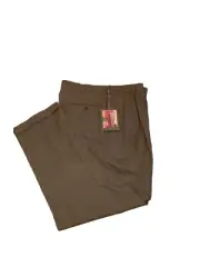 Dockers Dress Slacks Men's Brown 36 X 32 Polyester/ Wool Blend Pleated Cuffed