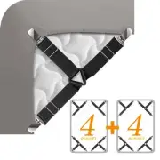 Sheet Straps Clip Triangle: 2-Set Elastic Fitted Bedding Sheet Fasteners Hold...
