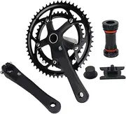 Mountain Cycle Crankset, Aluminum Alloy Lightweight Hollow Tooth Crank Arm Set, Noise Reduction Shock Resistant Cycle Drive Crank Part Kit for Cycling