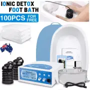 Ionic Detox Foot Bath Tub Spa Cleanse Machine W/ Infrared wrist band + 100 Liner