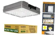 120W LED Canopy Light, 60/80/100/120W Selectable, 5000K Square Canopy LED