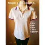 滿1800贈 TRUSSARDI 藍白紅 珠地棉 短袖 POLO衫 二手 個人閒置 #CC #FCC