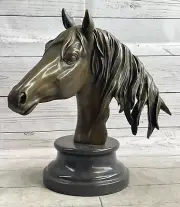 Handcrafted Bronze Stallion Head Statue by Renowned Artist Milo Collectible Sale