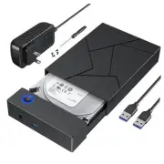 Hard Drive Enclosure 3.5, USB 3.0 External Hard Drive Case with 12V 2A DC