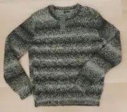 Stile Benetton Womens Sweater size S Jumper Wool Alpaca Cotton Green Gray NEW