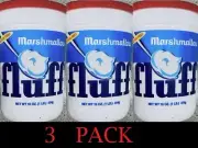3x NEW Marshmallow Fluff spread Gluten Free Fat Free 16 oz Tub FREE SHIP 3 PACK