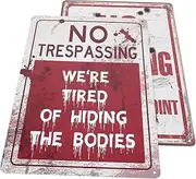 Abaodam 2pcs Retro Outdoor Warning Sign Durable Caution Notice for Garden Home Office Use Weather Resistant Decor with Visibility