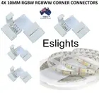4X L SHAPE CORNER CONNECTORS 10MM 5 PIN 5050 RGBW LED STRIP LIGHTS NO SOLDERING