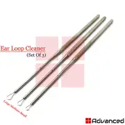 3Pcs Medical Ear Loops Cleaner Ear Wax Removal Ear Pick Curettes ENT Instruments