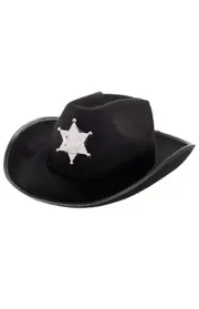 Deputy Sheriff Adults Black Cowboy Costume Hat