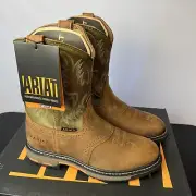VTG NEW ARIAT Work Hog Men’s 10M Aged Bark Army Green Cowboy Boots