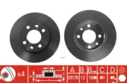 TRW Front Brake Disc Rotors 238mm DF1013S fits Renault 19 S53 1.9 dT