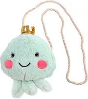[Minkissy] Chic Jellyfish Style Bag Plush Change Purse Large Capacity Suitable for Boys and Girls Stylish Shoulder Strap Eye-catching
