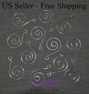 12 PCS SILVER SPIRAL SCROLL HOOKS HANGERS FOR CRYSTAL WEDDING TREE