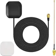 Bingfu Waterproof Active GPS Navigation Antenna Adhesive Mount SMA Male GPS Antenna with 15cm 6 inch U.FL IPX IPEX to SMA Female RG178 Coaxial Pigtail Cable for GPS Module Receiver Tracking Device