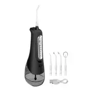 Cordless Water Flosser Oral Irrigator Electric Teeth Cleaning Device Teeth Cleaner with 6 Jet Tips -Black