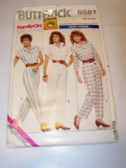 WOMENS UNCUT BUTTERICK 6087 SEWING PATTERN TAPERED LEG JUMPSUIT SIZE 12 14 16