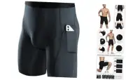 1/2/4/5 Pack Compression Shorts Men, Spandex Running Shorts Small 1 Grey