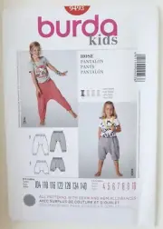 NEW BURDA Sewing Pattern 9493 Kids Girls Baggy Pants Size 4-10