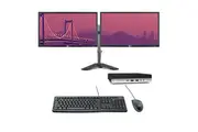 HP Bundle Desktop 800 G3 Mini PC i5-6500T 256GB 8GB RAM Windows 11 + Dual 24" Monitors | Refurbished