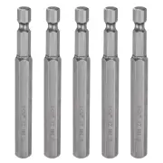 5pcs H8.0 Hex Head Drill Bit Wrench 8mm Flat Tip 1/4" Shank 80mm Long Magnetic
