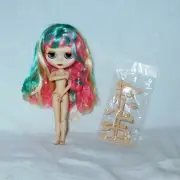Factory Blythe Doll Clone - Long Multi Colorful Hair - BJD body with Extra Hands