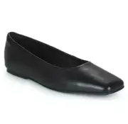 BNIB Clarks Ladies Pure Ballet2 Black Leather Flat Shoe Uk SIZE 6.5 D / 40