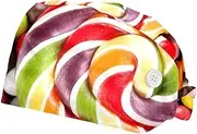 [FVQL] Pack of 2 Surgical Cap Nursing Hats for Women, Scrub Cap, Candy Colorful Sweet Pattern
