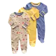 嬰兒純棉可包手包腳長袖連身衣三件組-11a (5.1折)