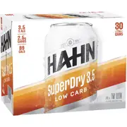 Hahn Superdry Lager 3.5% Cans 375ml x 30 Case