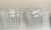 Pair 2 Vintage Stack Chair Wire Baskets - NWT - crafts, storage, set dressing