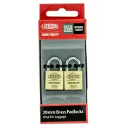 Lockwood SOLID BRASS 110-SERIES PADLOCKS 20mm Self Latching- 2Pcs Or 4Pcs