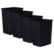 Superio 4.5 Gallon Plastic Trash Can, Waste Bin- 18 Qt (4, Black)