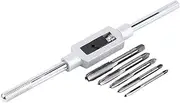Baxnore Tap Wrench Tool Set, Carbon Steel Tap Wrench with Bearing Steel Taps, Adjustable Reamer Wrench Set, Metric Threading Tool for Hand Tapping Tasks