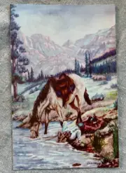 L H Dude Larsen Postcard - A Drink of Water - with poem - 1939 - unused
