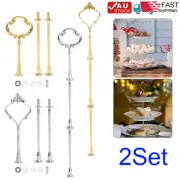 2set 3 Tier Tool Wedding Food Fittings Cupcake Party Tray Fruit Cake Plate Stand