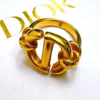 在飛比找PopChill優惠-[二手] 日本直購Dior2手真品深金色CD LOGO戒指M