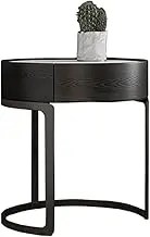 Nightstands Simple Creative Round Bedside Table Marble Panel with Drawer Bedside Cabinet Living Room Bedroom Coffee Table Round Side Table Bedside Tables