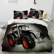 v2058 Bed Sheets Car Tractor Truck Series Comforter Bedding Set,Duvet Cover Bed Set Quilt Cover Pillowcase,King Queen Size Bedding Set Kids D 3-Piece