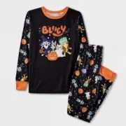 Bluey 2-Piece Snug-fit Halloween Pajama Black Set Size 4 NEW